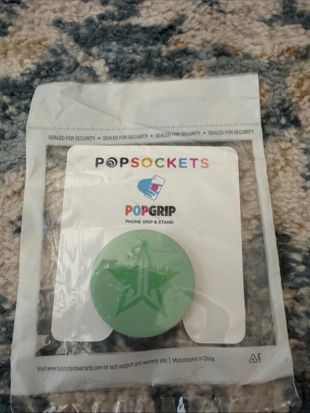 Jeffree Star Mint Green PopGrip Phone Grip with Star Logo